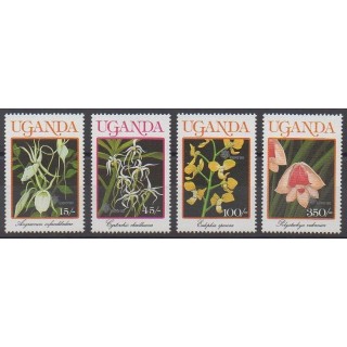 Timbres - Ouganda - 1990 - No 699/702 - Orchidées