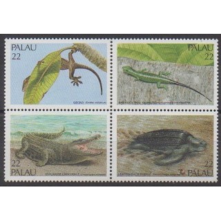 Timbres - Palau - 1986 - No 141/144 - Reptiles