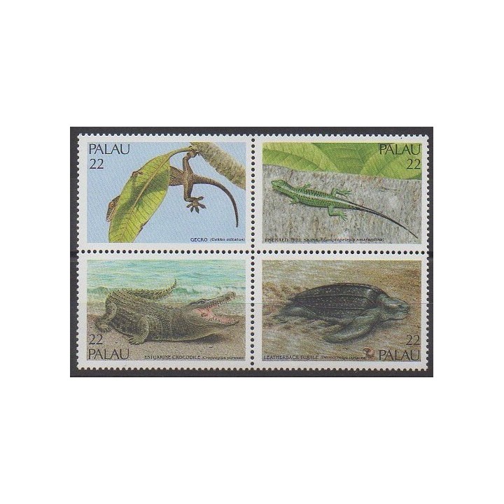 Timbres - Palau - 1986 - No 141/144 - Reptiles