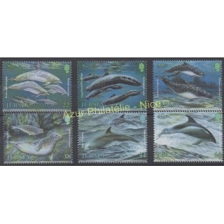 Timbres - Thème poissons - Jersey - 2000 - No 937/942