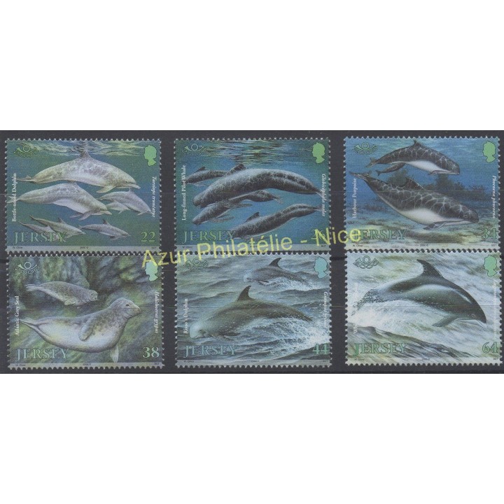 Timbres - Thème poissons - Jersey - 2000 - No 937/942