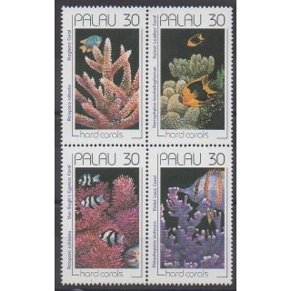 Timbres - Palau - 1990 - No 365/368 - Animaux marins