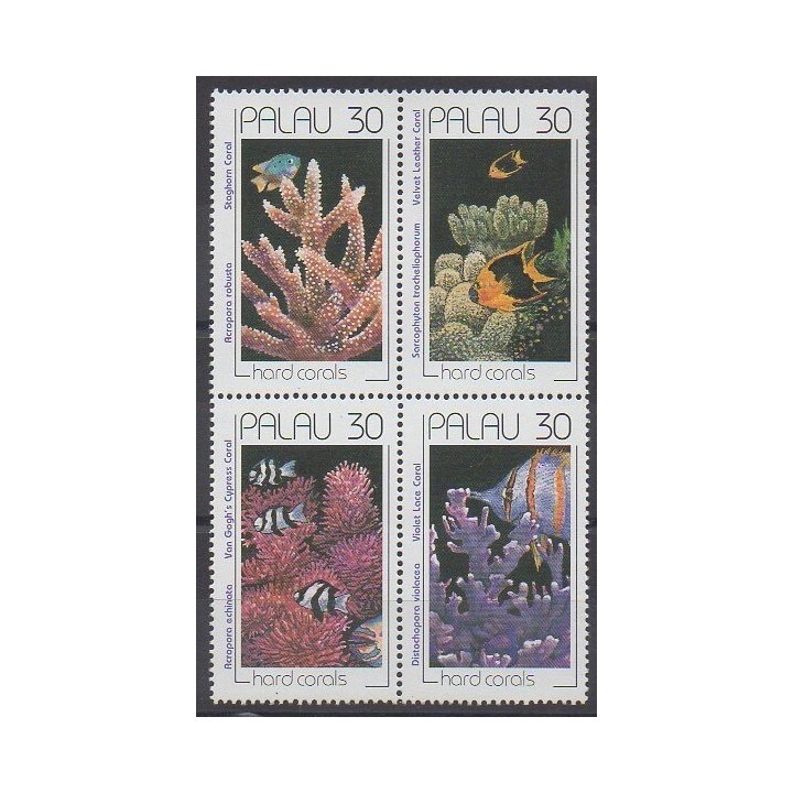 Timbres - Palau - 1990 - No 365/368 - Animaux marins