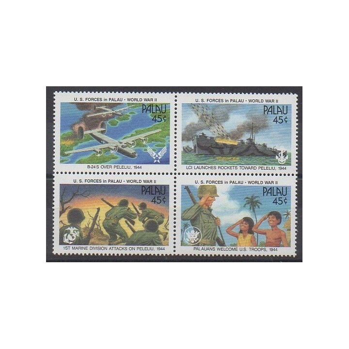 Timbres - Palau - 1990 - No 361/364 - Seconde Guerre Mondiale