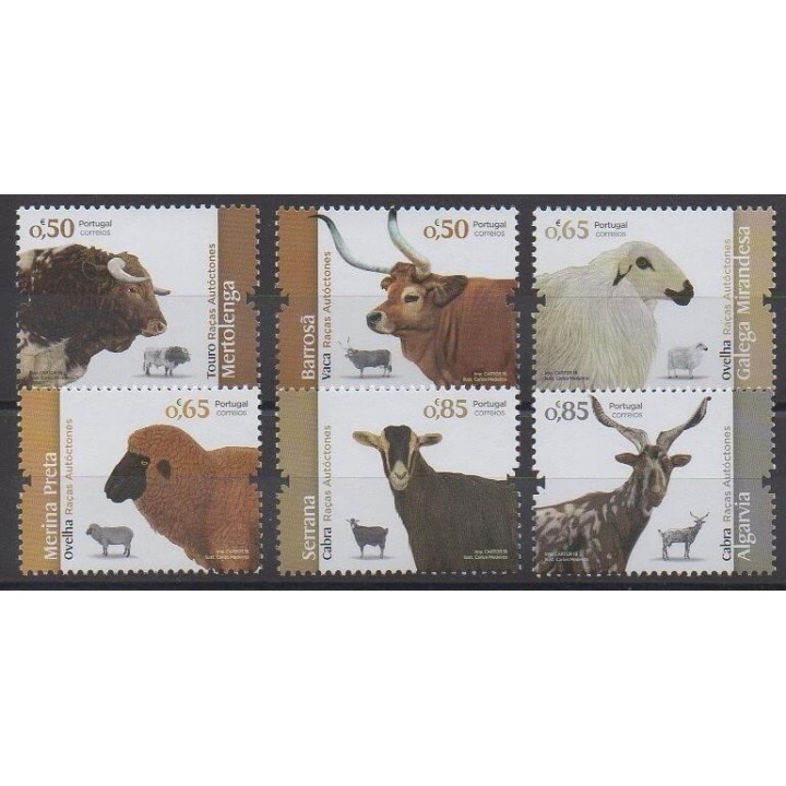 Timbres - Portugal - 2018 - No 4326/4331 - Mammifères