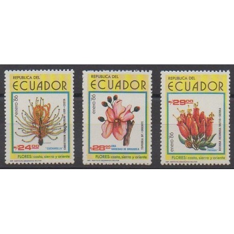 Ecuador - 1986 - Nb 1101/1103 - Flowers