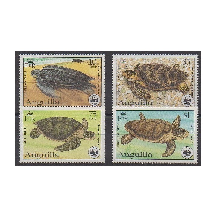 Anguilla - 1983 - No 492/495 - Reptiles - Espèces menacées - WWF