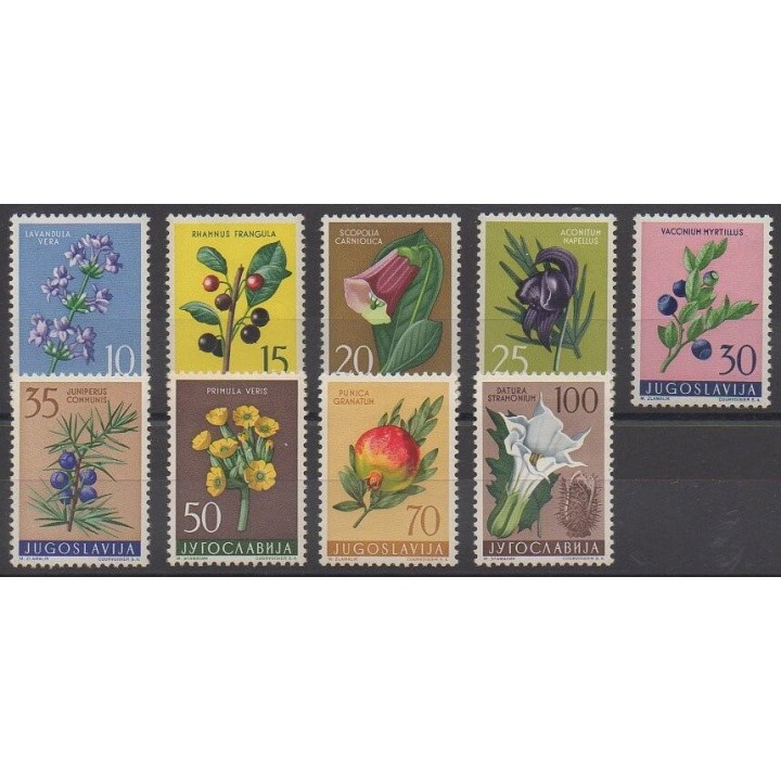 Yougoslavie - 1959 - No 783/791 - Fleurs  - Neuf avec charnière