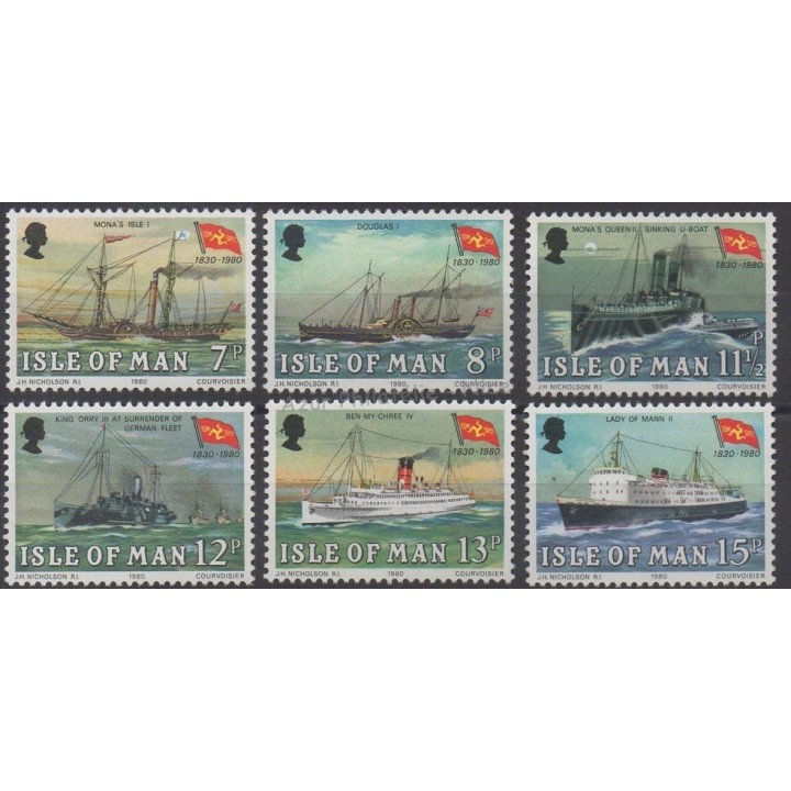 Stamps - Theme boats - Man (Isle of) - 1980 - Nb 159/164