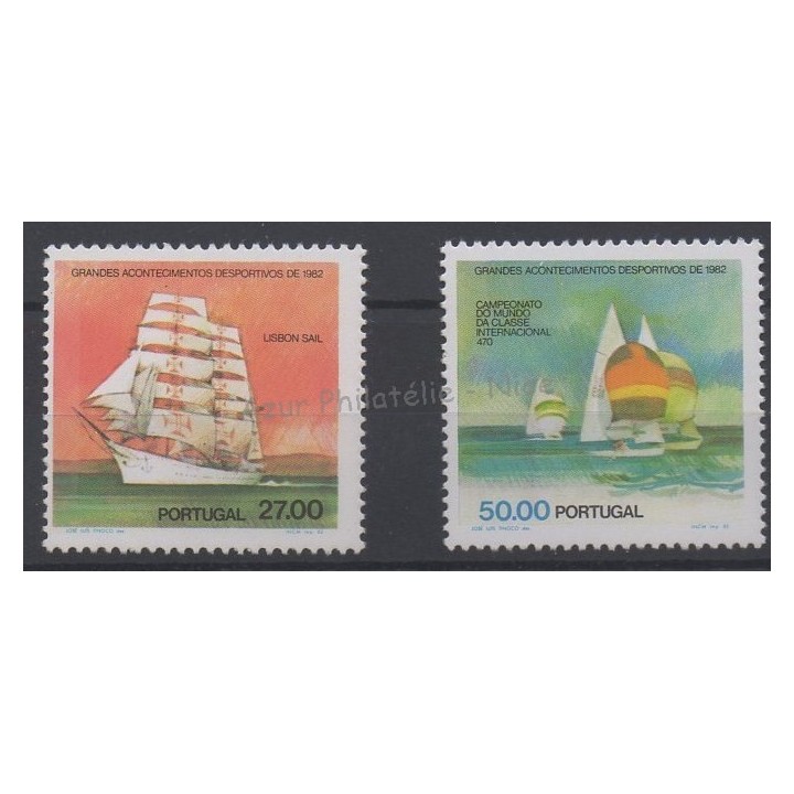 Timbres - Thème bateaux - Portugal - 1982 - No 1537 et 1539