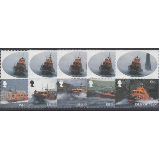 Timbres - Thème bateaux - Man (Ile de) - 1999 - No 838/842