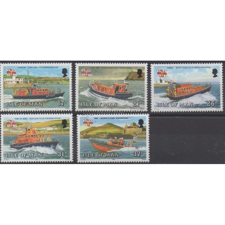 Stamps - Theme boats - Man (Isle of) - 1991 - Nb 493/497