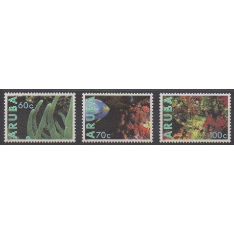 Aruba (Netherlands Antilles) - 1990 - Nb 73/75 - Sea animals