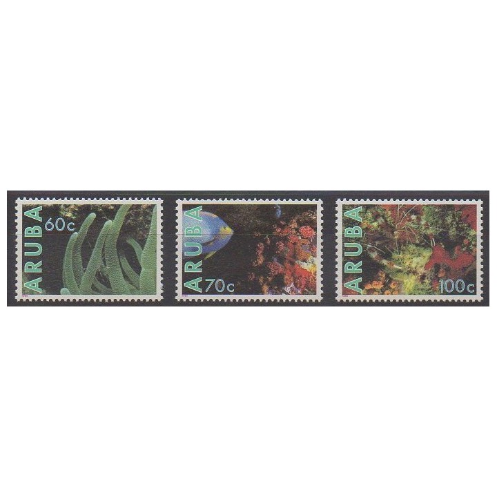 Aruba (Netherlands Antilles) - 1990 - Nb 73/75 - Sea animals