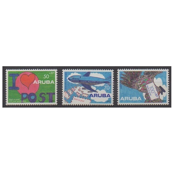 Aruba - 1992 - No 113/115 - Service postal - Dessins d'enfants