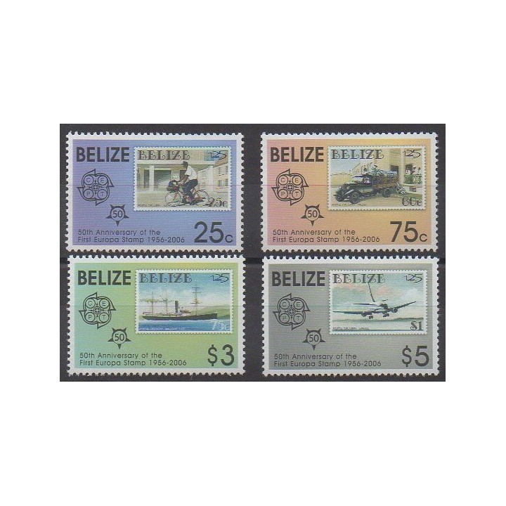 Belize - 2006 - Nb 1197/1200 - Stamps on stamps - Philately