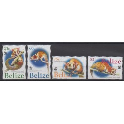Belize - 2004 - No 1177/1180 - Mammifères - Espèces menacées - WWF