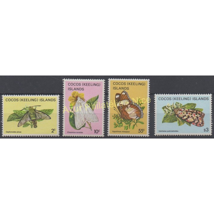 Timbres - Thème papillons - Cocos (Iles) - 1983 - No 93/96