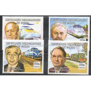 Timbres - Thème trains - Congo (République démocratique du) - 2002 - No 1558/1561