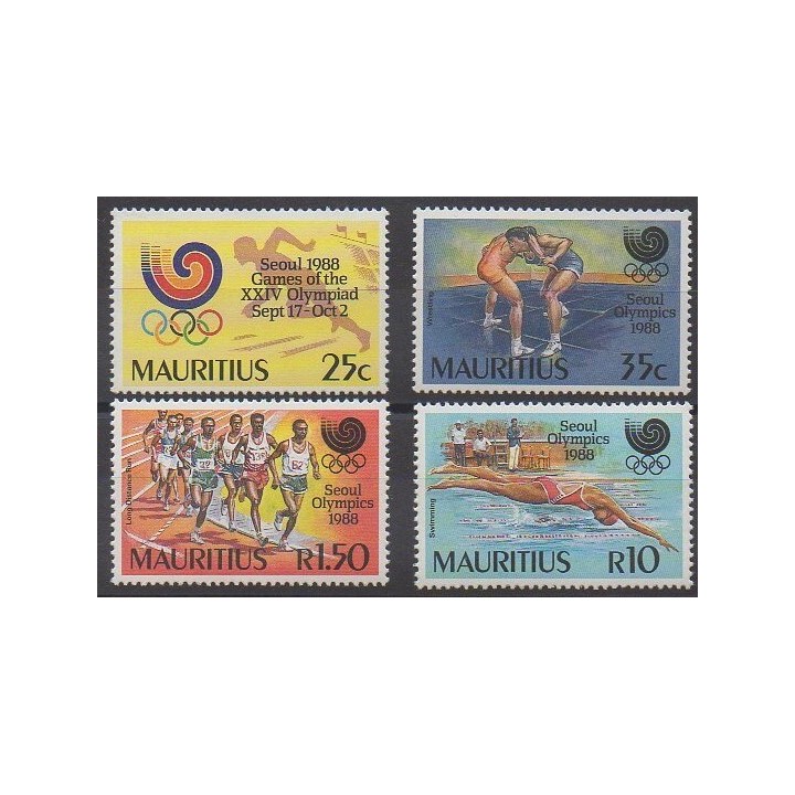 Maurice - 1988 - No 703/706 - Jeux Olympiques d'été