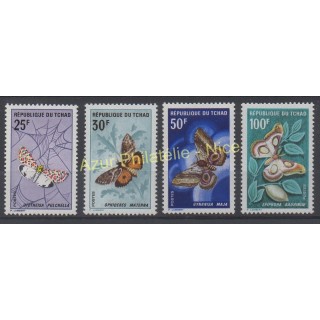 Timbres - Thème papillons - Tchad - 1968 - No 157/160