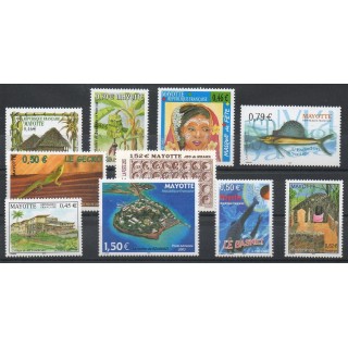 Timbres  - Mayotte - Année complète - 2003 - No 140/148 et PA6