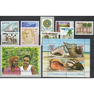 Timbres  - Mayotte - Année complète - 2000 - No 81/95 et BF3/BF4