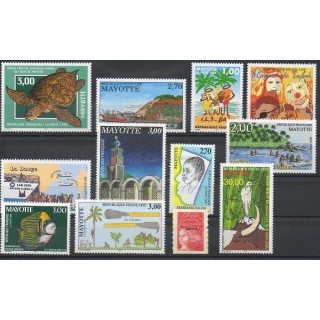 Timbres  - Mayotte - Année complète - 1998 - No 52/61A et PA3