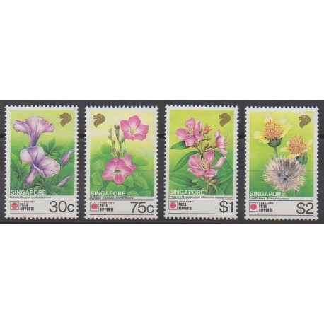 Singapour - 1991 - No 619/622 - Fleurs - Philatélie