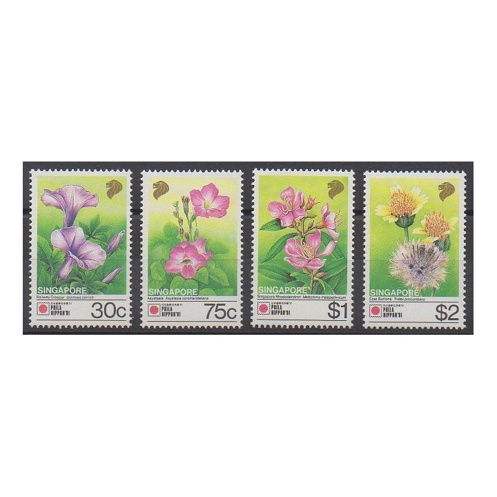 Singapour - 1991 - No 619/622 - Fleurs  - Philatélie