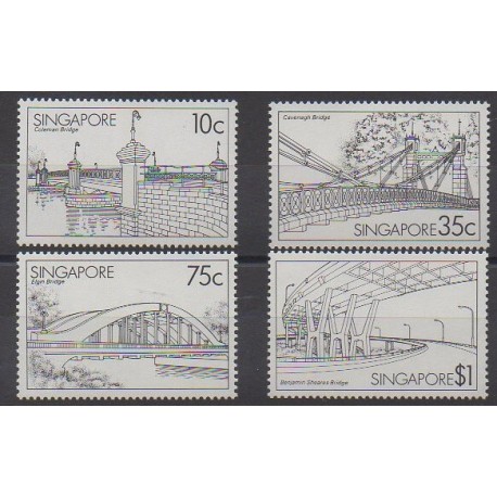 Singapour - 1985 - No 451/454 - Ponts