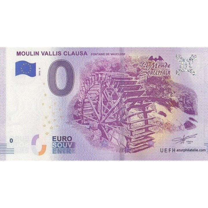 Billet souvenir touristique - 2018-2 - Moulin Vallis Clausa - (Vaucluse)
