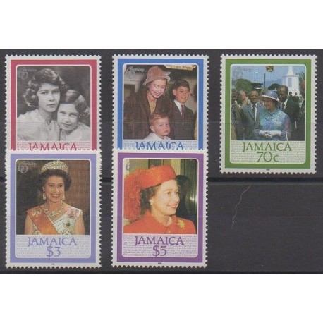 Jamaïque - 1986 - No 640/644 - Royauté - Principauté