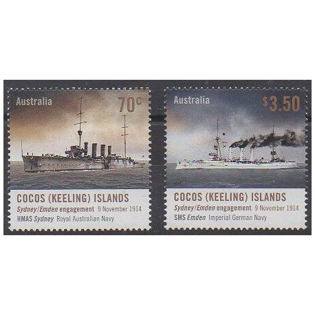 Cocos (Iles) - 2014 - No 481/482 - Première Guerre Mondiale - Navigation