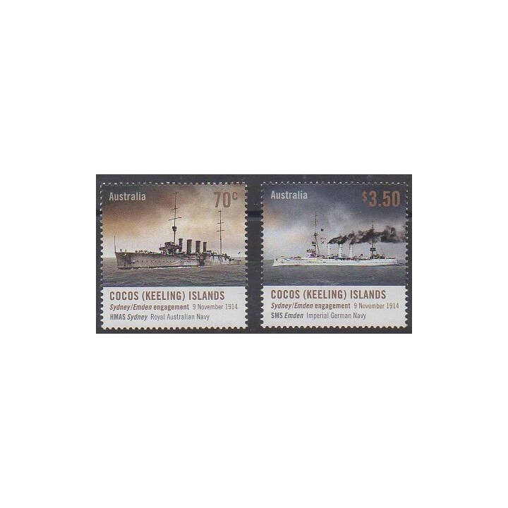 Cocos (Iles) - 2014 - No 481/482 - Première Guerre Mondiale - Navigation