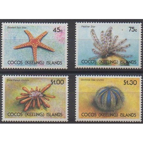 Cocos (Iles) - 1991 - No 233/236 - Animaux marins