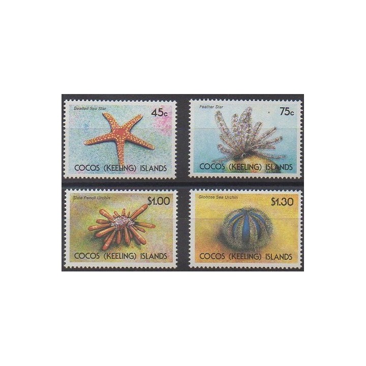 Cocos (Iles) - 1991 - No 233/236 - Animaux marins