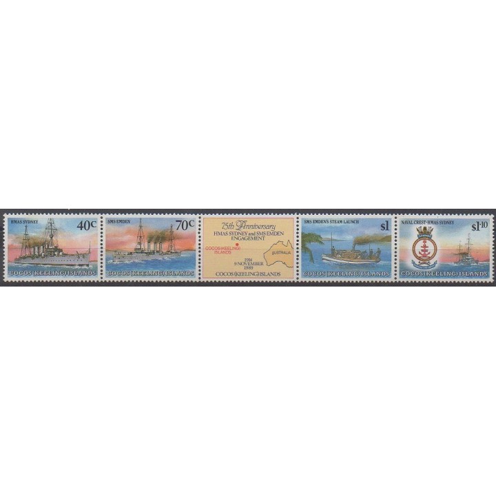 Cocos (Island) - 1989 - Nb 210/213 - Boats - First World War