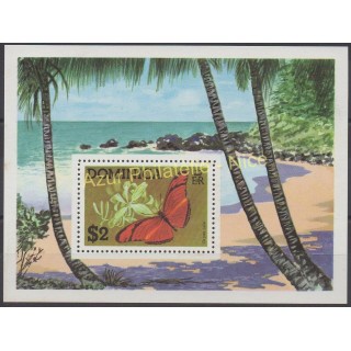 Timbres - Thème papillons - Dominique - 1975 - No BF 31