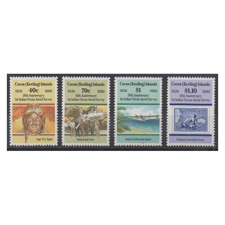 Cocos (Iles) - 1989 - No 199/202 - Aviation