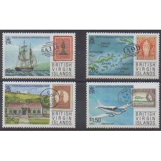 Vierges (Iles) - 1987 - No 586/589 - Service postal - Timbres sur timbres