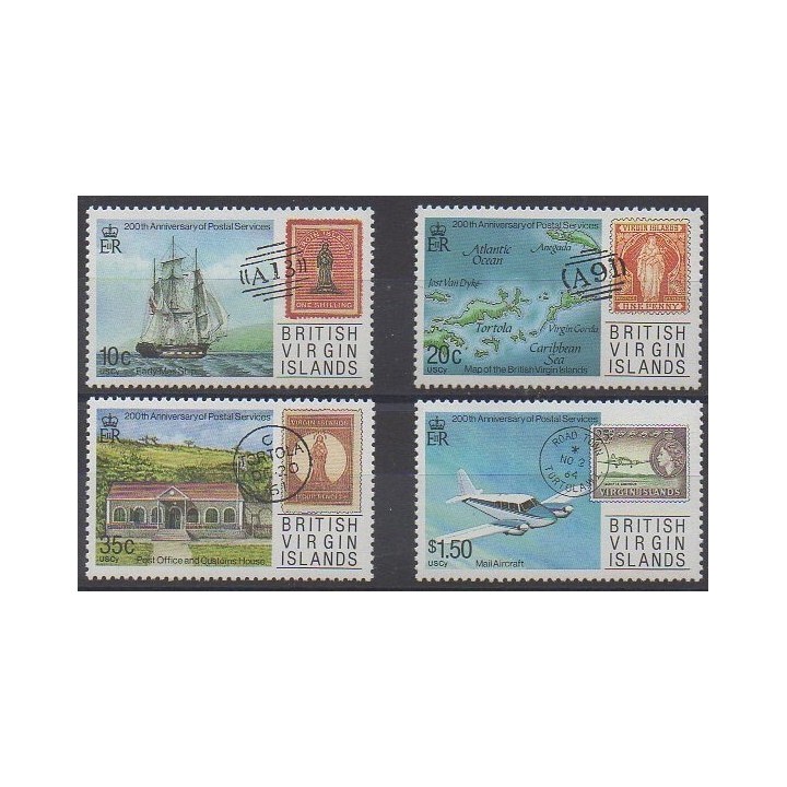 Vierges (Iles) - 1987 - No 586/589 - Service postal - Timbres sur timbres
