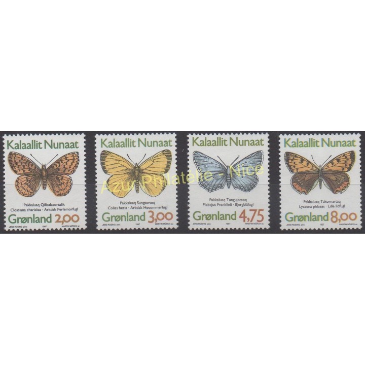 Timbres - Thème papillons - Groenland - 1997 - No 278/281
