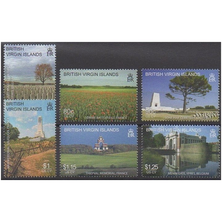 Vierges (Iles) - 2008 - No 1071/1076 - Première Guerre Mondiale