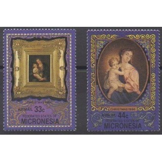 Micronésie - 1986 - No PA22/PA23 - Peinture - Noël