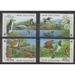 New Zealand - 1993 - Nb 1235/1238 - Endangered species - WWF - Environment