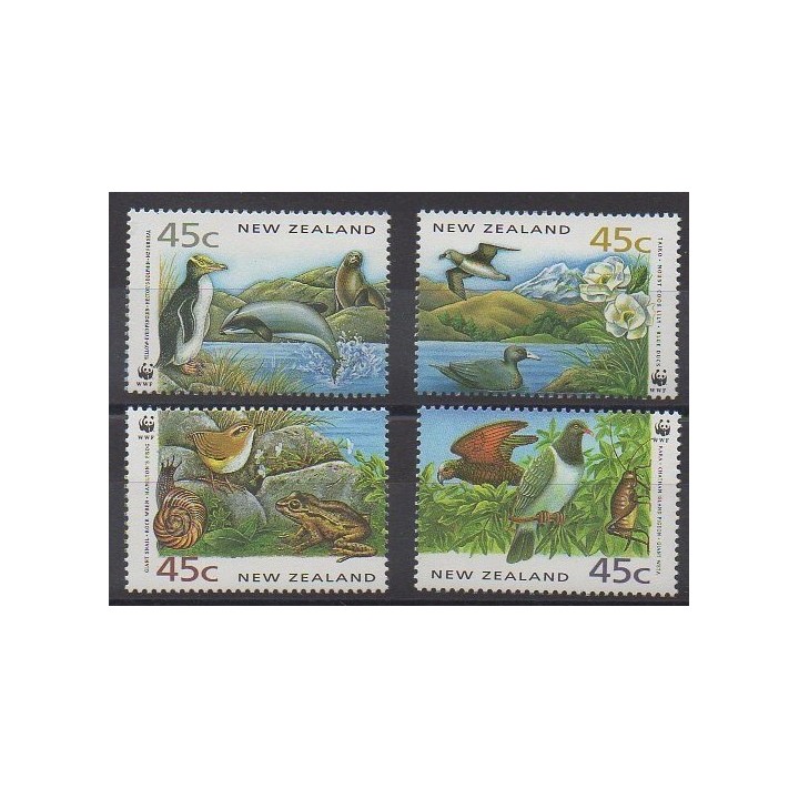 New Zealand - 1993 - Nb 1235/1238 - Endangered species - WWF - Environment