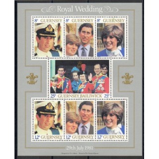 Timbres - Thème royauté - Guernesey - 1981 - No BF 3