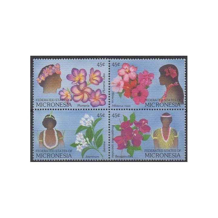 Micronésie - 1989 - No 83/86 - Fleurs