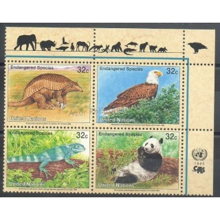 Timbres - Thème animaux divers - Nations Unies (ONU - New-York) - 1995 - No 669/672